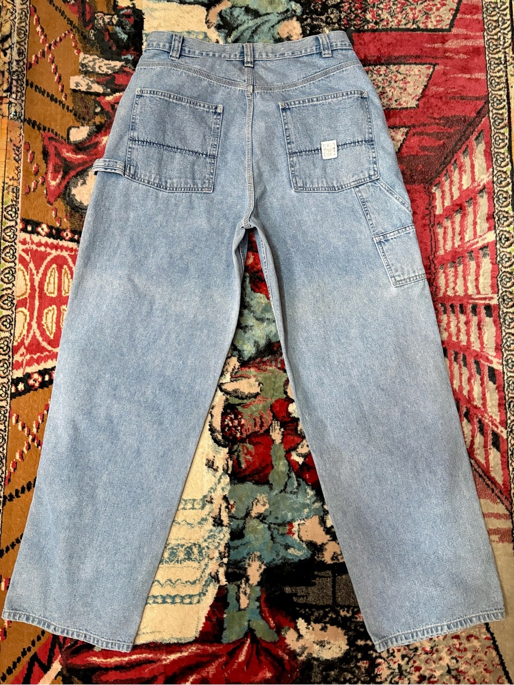 Sonoma VTG late 90s Y2K baggy light wash blue carpenter jeans 31 x 31”